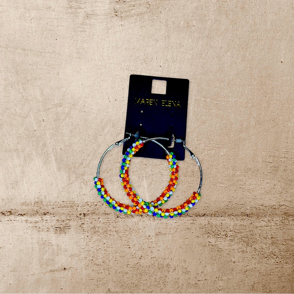 Maren Elena Beaded Hoop Earrings